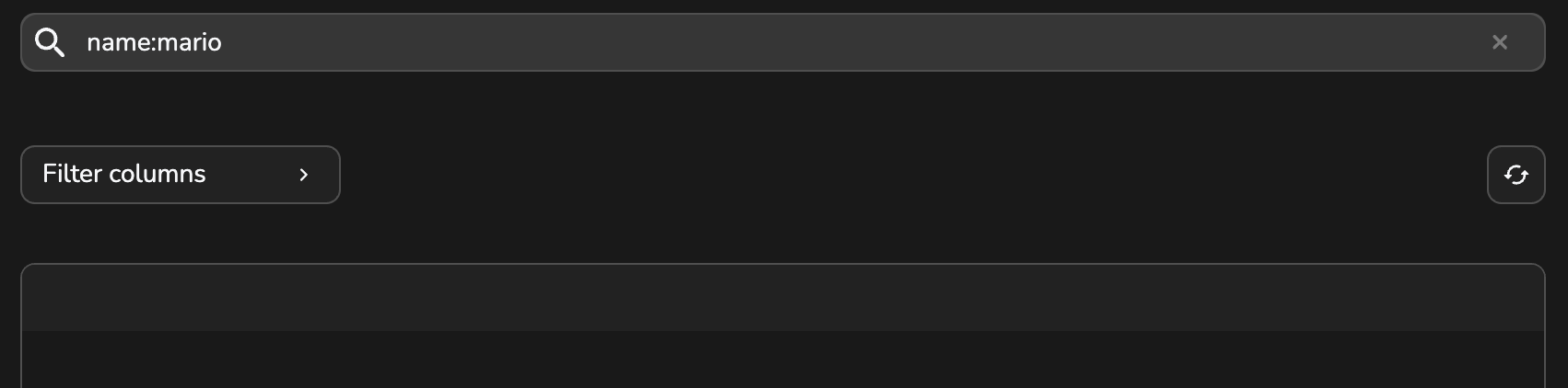 composer table searchbar fill in value