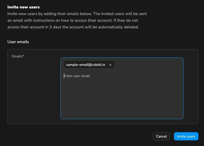Invite new users