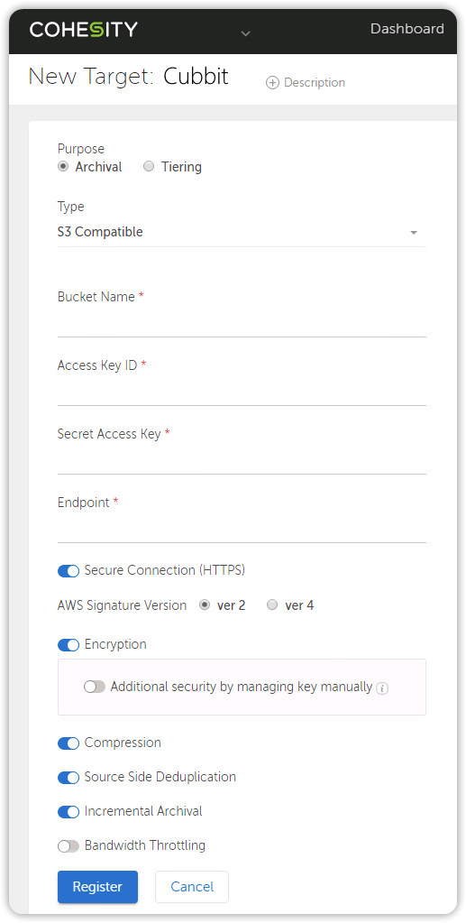 Cohesity Configurazione S3